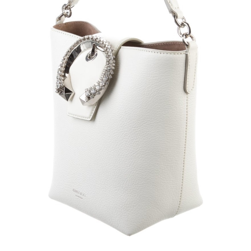 Jimmy Choo White Shoulder Bag with Silver Accents